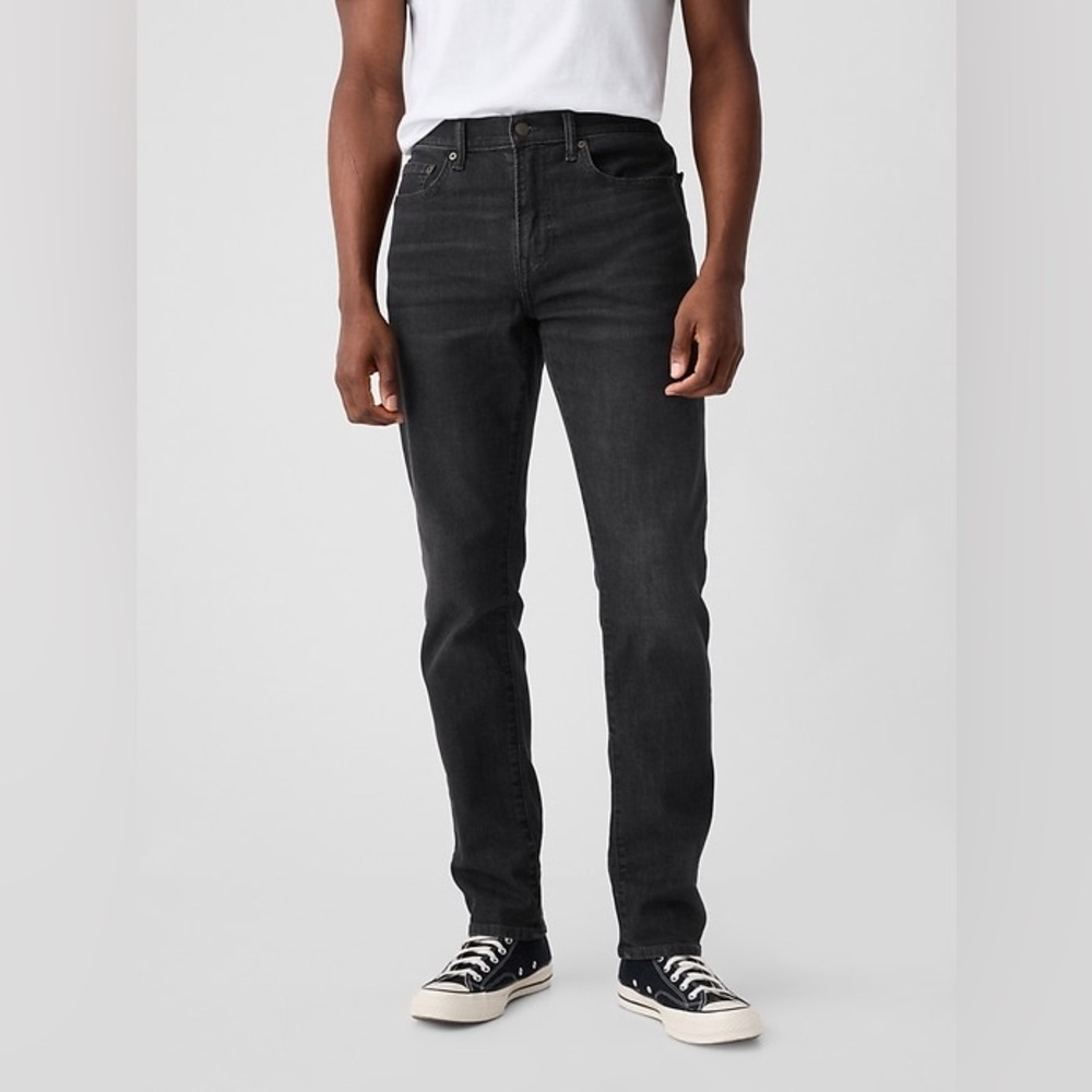 GAP Slim GapFlex Soft Wear Jeans Men’s 36x32 Washed Black Stretch Denim